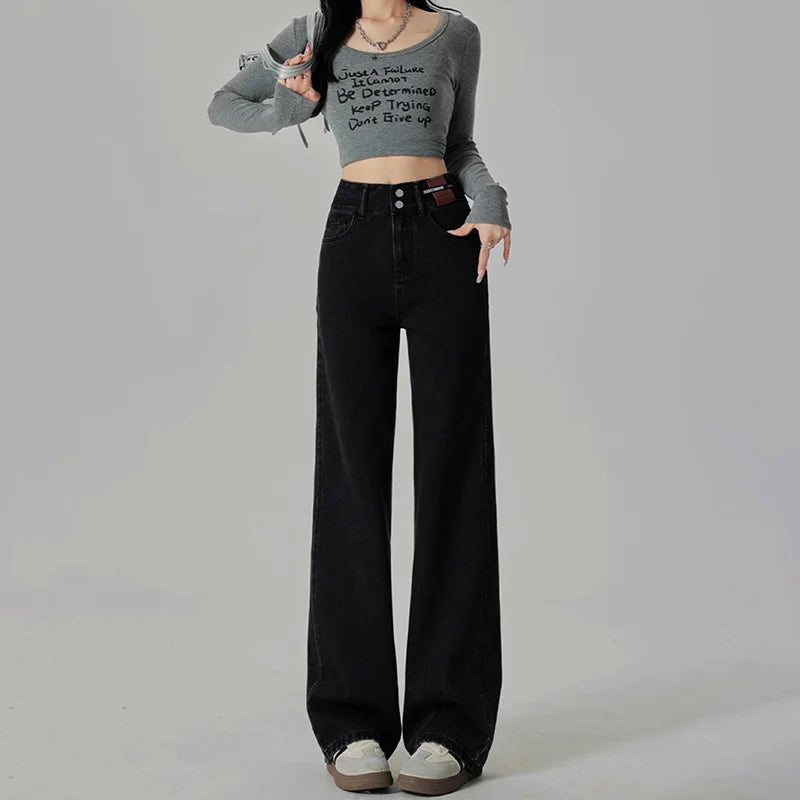 Women's High-Waist Wide-Leg Jeans