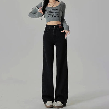 Women's High-Waist Wide-Leg Jeans