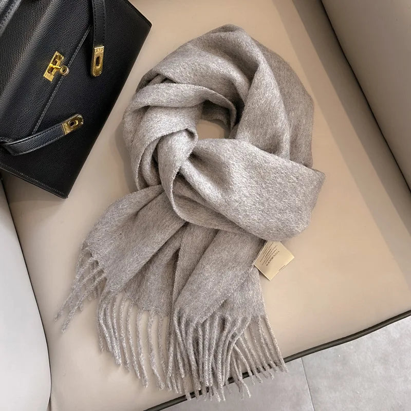 Unisex Narrow Wool Scarf