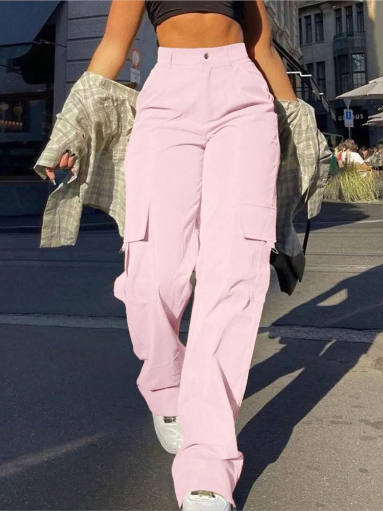 Women's High-Waist Cargo Trousers