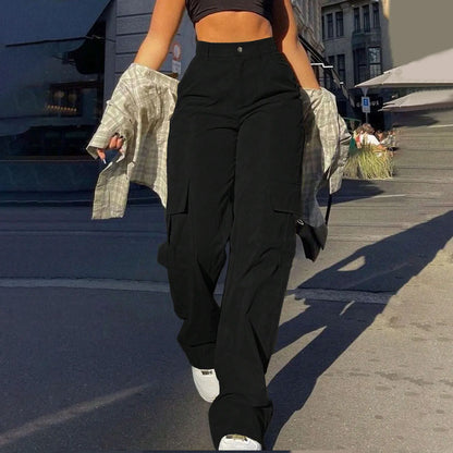 Women's High-Waist Cargo Trousers