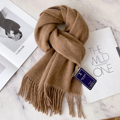 Unisex Narrow Wool Scarf