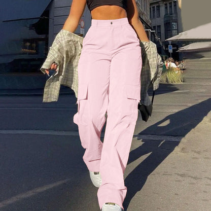 Women's High-Waist Cargo Trousers