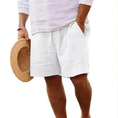 Men's Relaxed Cotton-Linen Shorts
