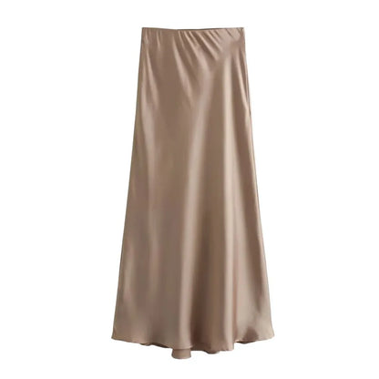 Women's Satin Midi Skirt