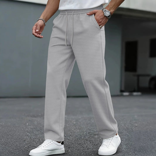 Men's Drawstring Straight-Leg Trousers
