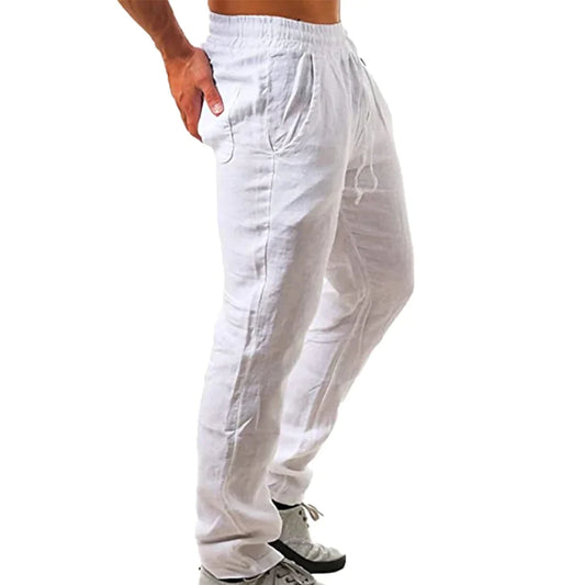 Men's Relaxed Linen-Blend Trousers