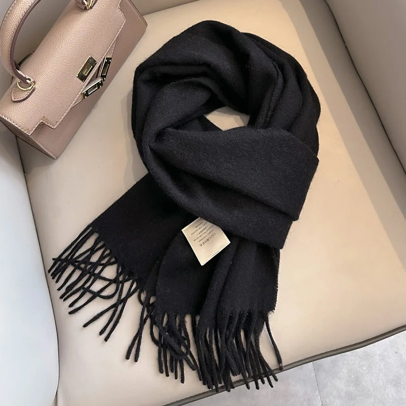 Unisex Narrow Wool Scarf
