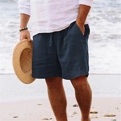 Men's Relaxed Cotton-Linen Shorts