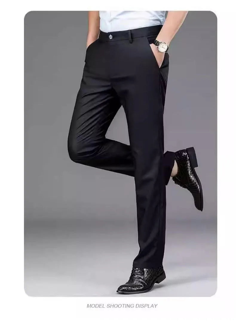 Men's Straight-Leg Smart Trousers