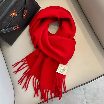 Unisex Narrow Wool Scarf