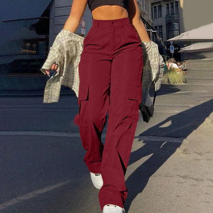 Women's High-Waist Cargo Trousers