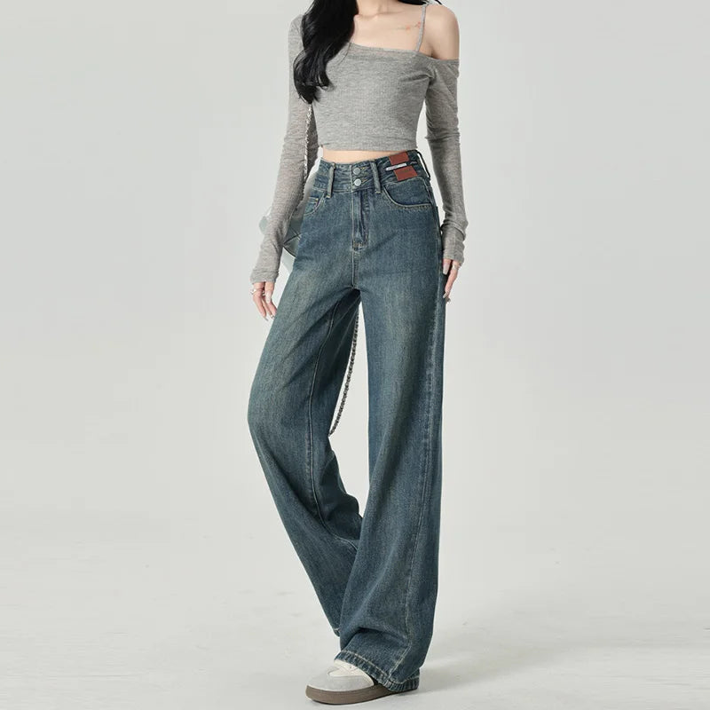Women's High-Waist Wide-Leg Jeans