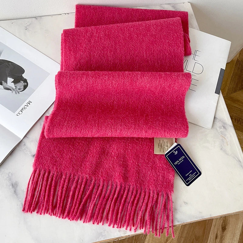 Unisex Narrow Wool Scarf