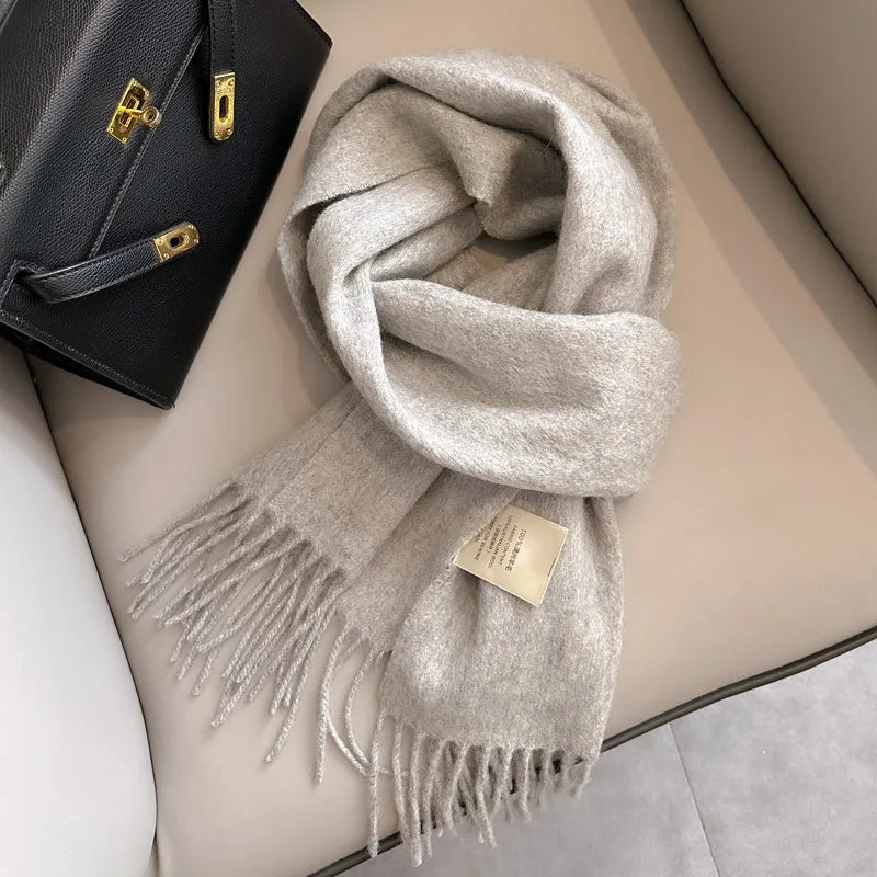 Unisex Narrow Wool Scarf