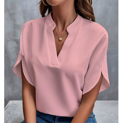 Women's V-Neck Half-Sleeve Blouse