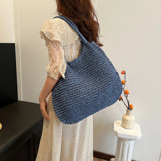Women's Woven Straw Tote Bag
