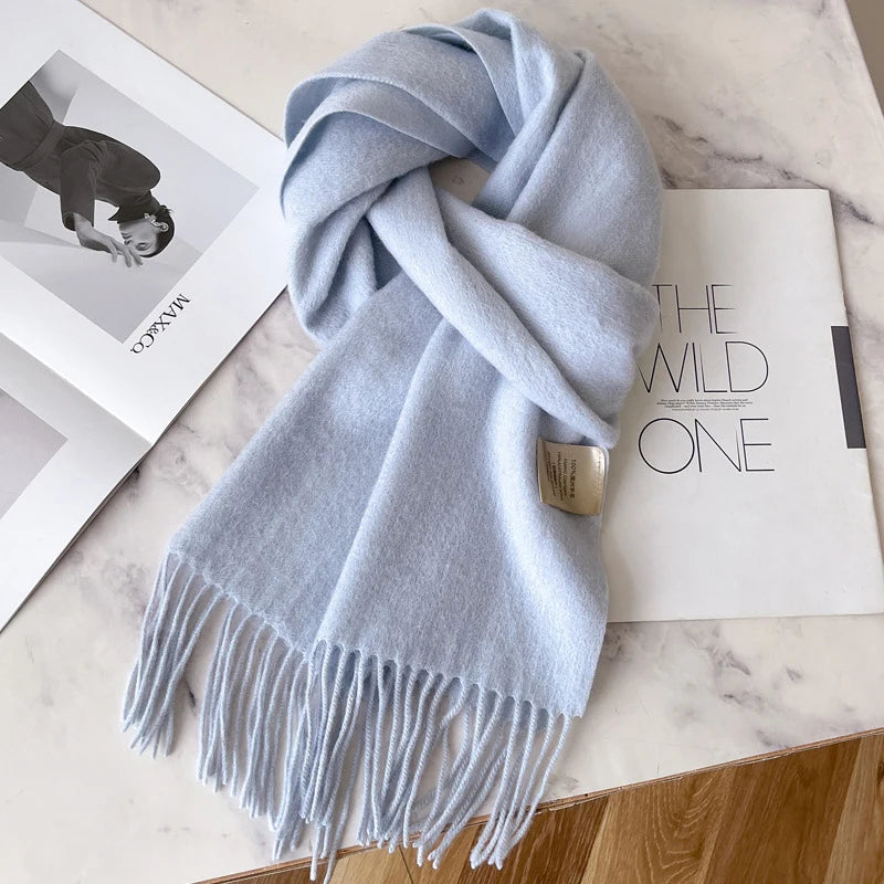Unisex Narrow Wool Scarf