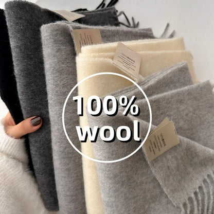 Unisex Narrow Wool Scarf