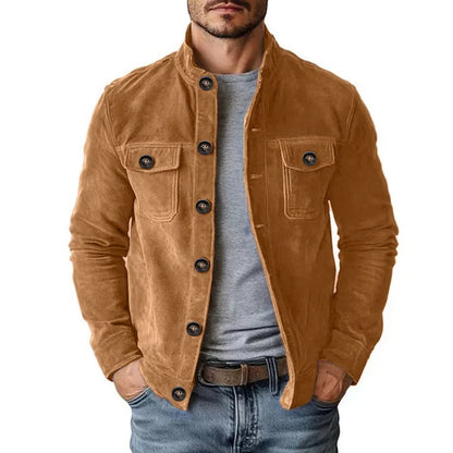 Men's Suede-Effect Zip Bomber Jacket