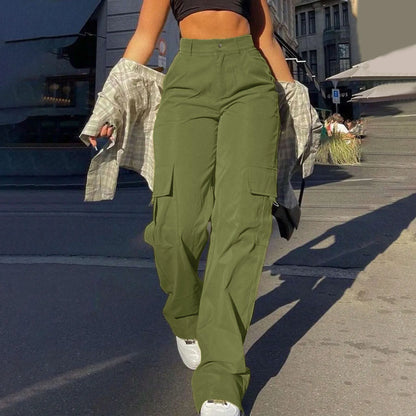 Women's High-Waist Cargo Trousers