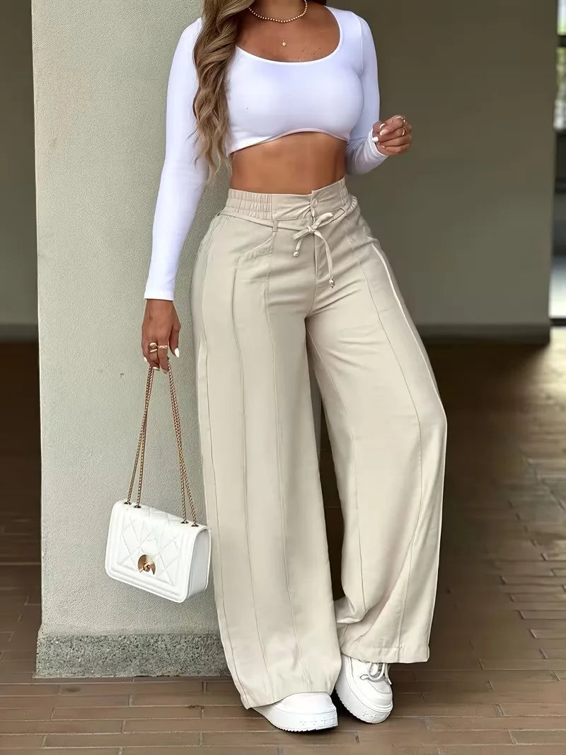 Women's High-Waist Wide-Leg Trousers