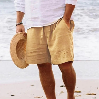 Men's Relaxed Cotton-Linen Shorts