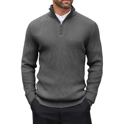 Men's Quarter-Zip Mock-Neck Sweater