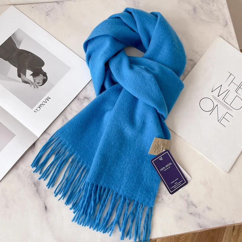 Unisex Narrow Wool Scarf