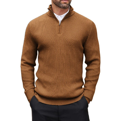 Men's Quarter-Zip Mock-Neck Sweater