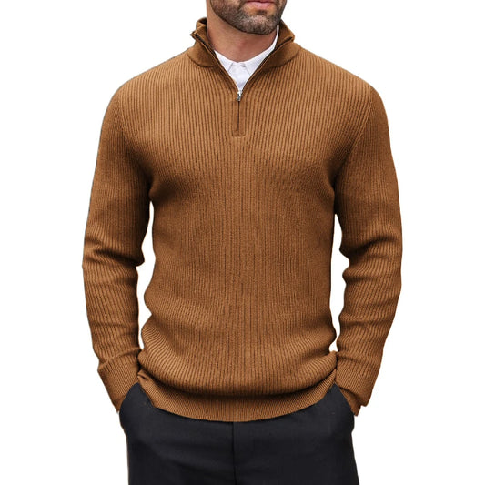 Men's Quarter-Zip Mock-Neck Sweater