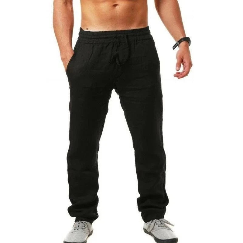 Men's Relaxed Linen-Blend Trousers