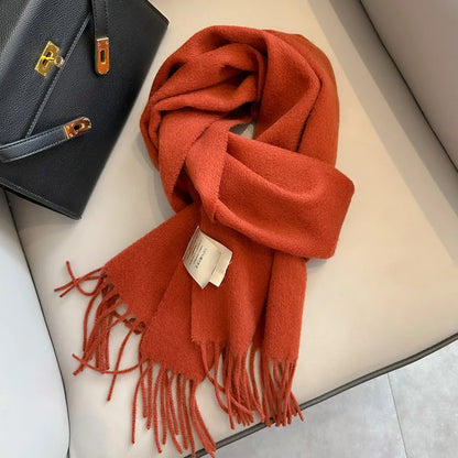 Unisex Narrow Wool Scarf