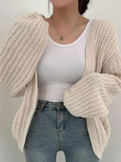 Women's Balloon-Sleeve Knit Cardigan