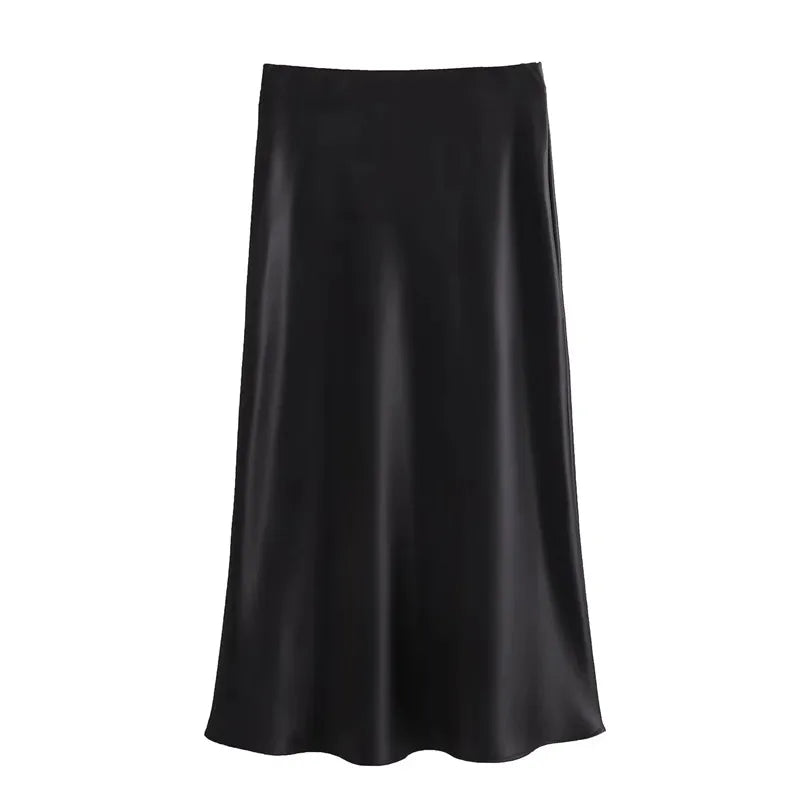 Women's Satin Midi Skirt