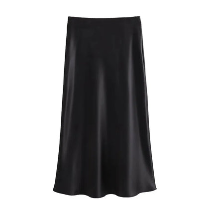Women's Satin Midi Skirt