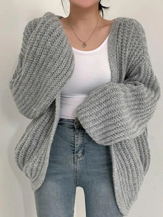 Women's Balloon-Sleeve Knit Cardigan