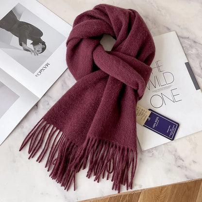 Unisex Narrow Wool Scarf