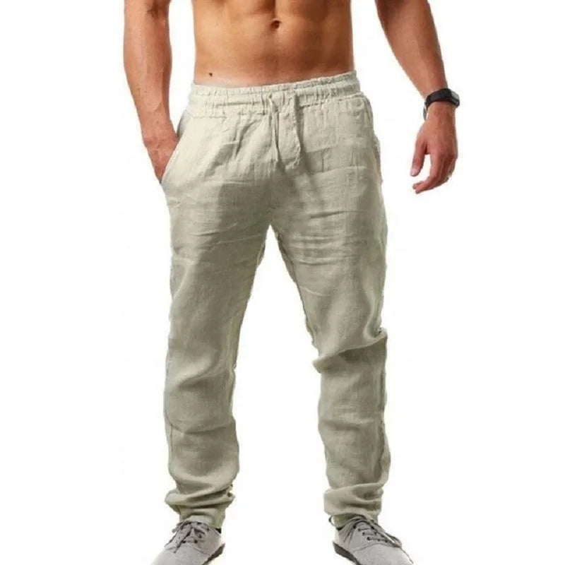 Men's Relaxed Linen-Blend Trousers