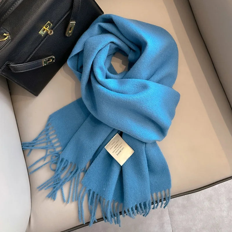 Unisex Narrow Wool Scarf