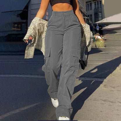 Women's High-Waist Cargo Trousers