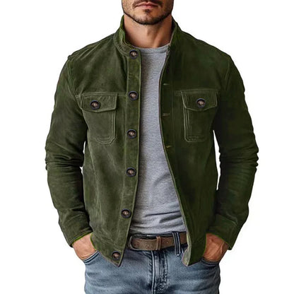 Men's Suede-Effect Zip Bomber Jacket