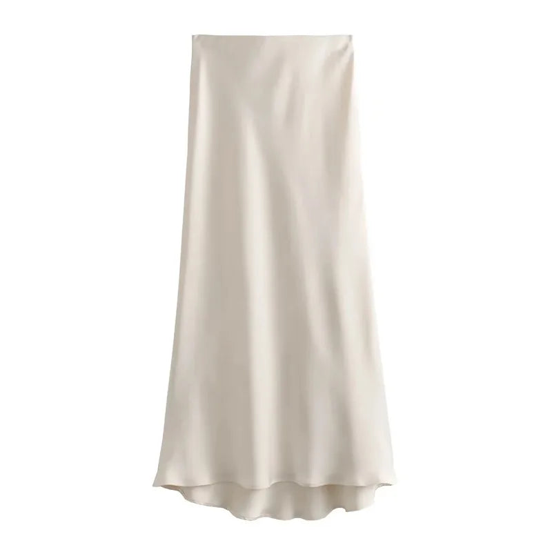 Women's Satin Midi Skirt