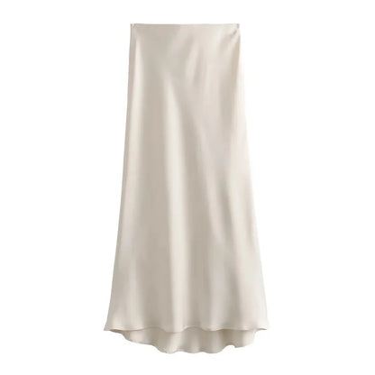 Women's Satin Midi Skirt