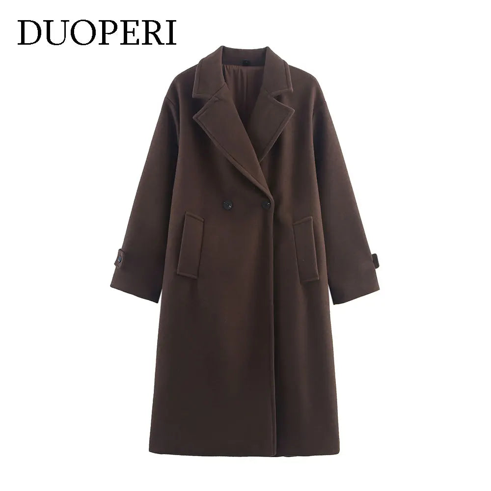 Women's Notched Long Coat