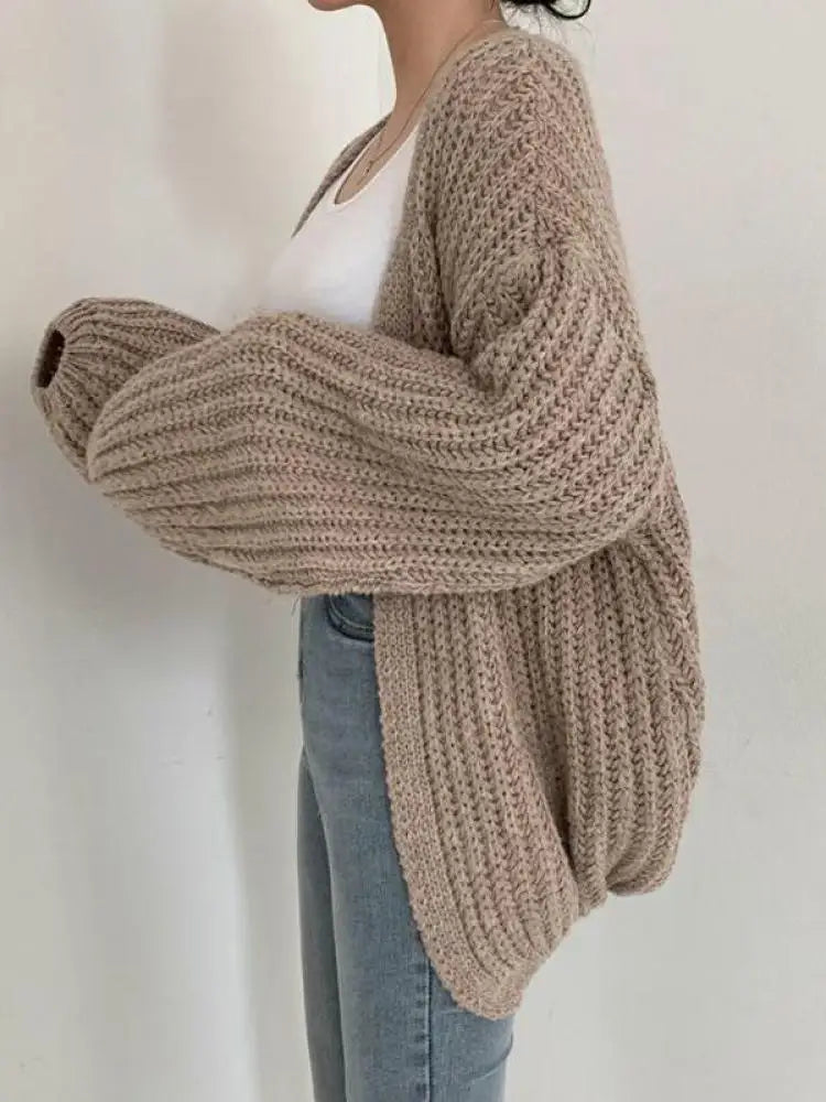 Women's Balloon-Sleeve Knit Cardigan
