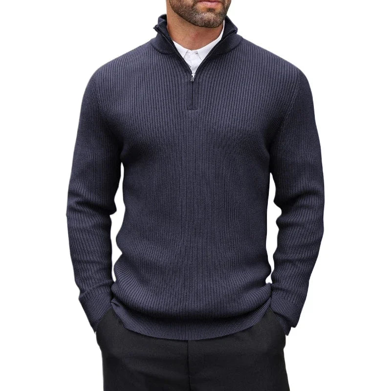 Men's Quarter-Zip Mock-Neck Sweater