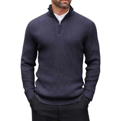 Men's Quarter-Zip Mock-Neck Sweater