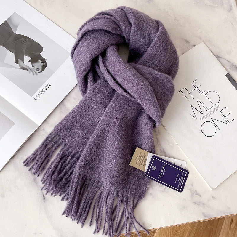Unisex Narrow Wool Scarf