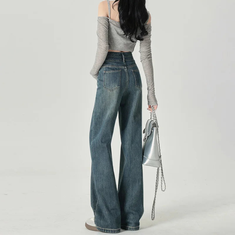 Women's High-Waist Wide-Leg Jeans